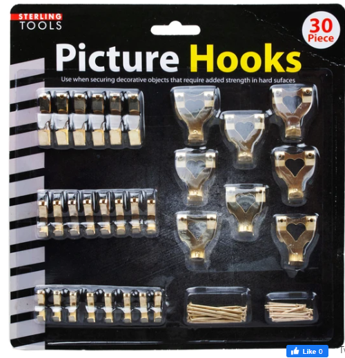 30 Piece Wall Hanging Picture Hooks