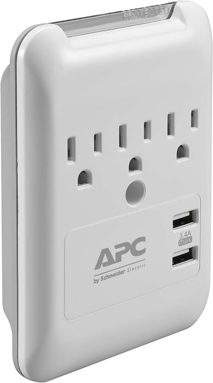 APC Wall Outlet Surge Protector with USB Ports