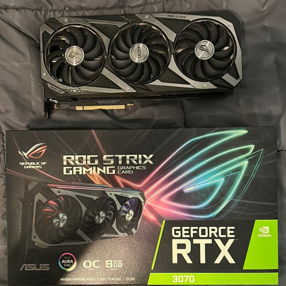 Used ASUS ROG STRIX NVIDIA GeForce RTX 3070 Gaming Graphics Card 8GB DDR6