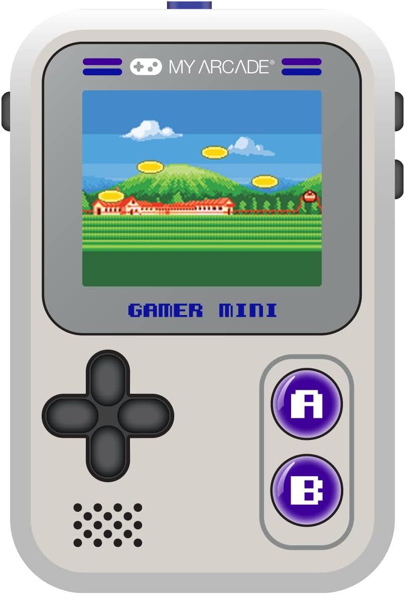 My Arcade Gamer Mini Classic-Purple: Miniature Handheld Gaming System Packed with 160 Games, 1.8'' Color Display (DGUN-3924), Small