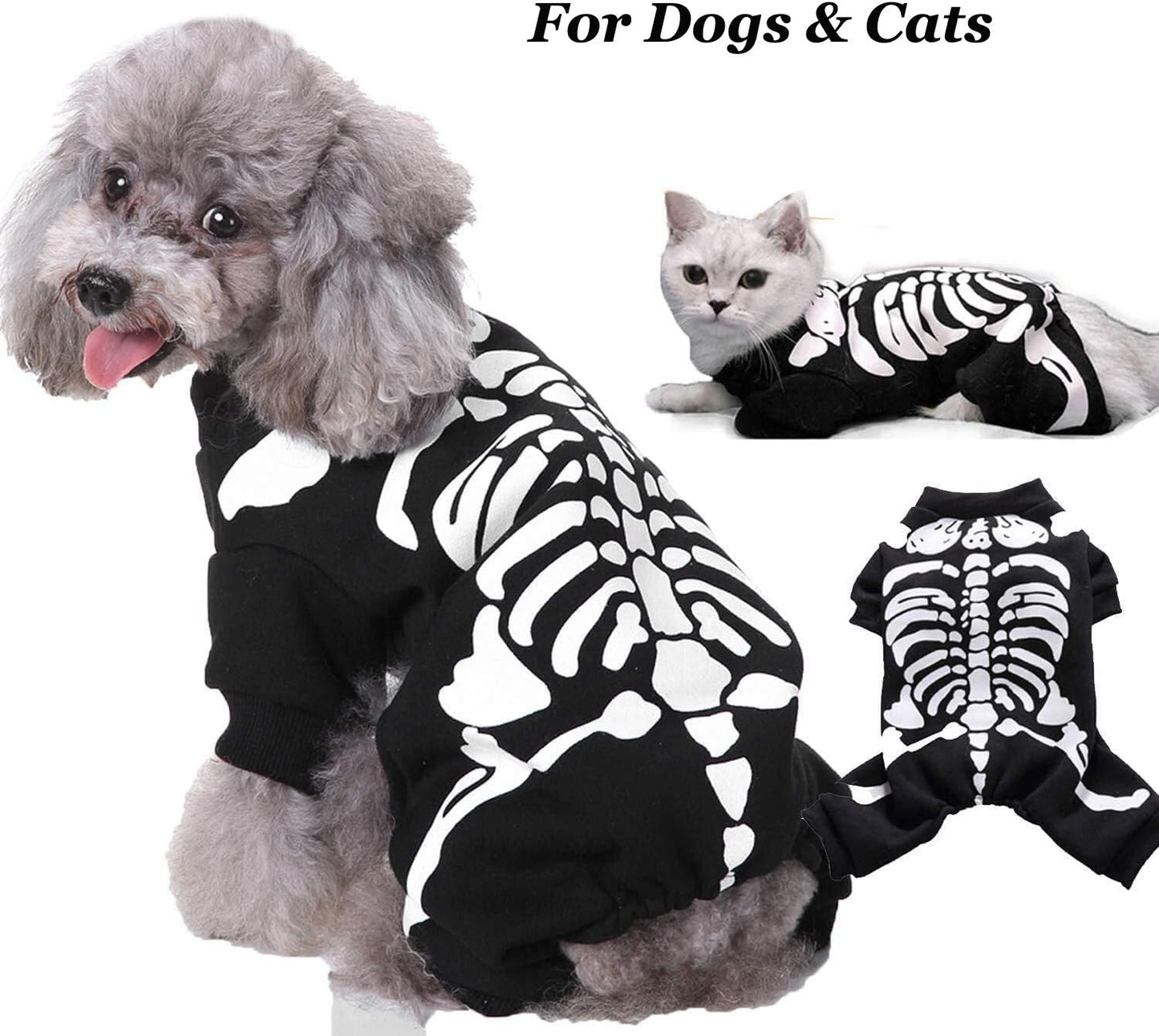 Pet Skeleton Halloween Costume for Dog or Cat