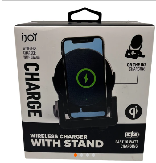 iJoy Charge 10 Watt Wireless Charging Pad with Collapsible Charger and Phone Stand