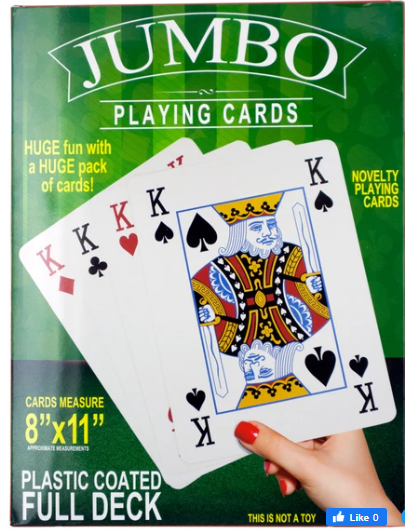 Jumbo Novelty Playing Cards 8x11