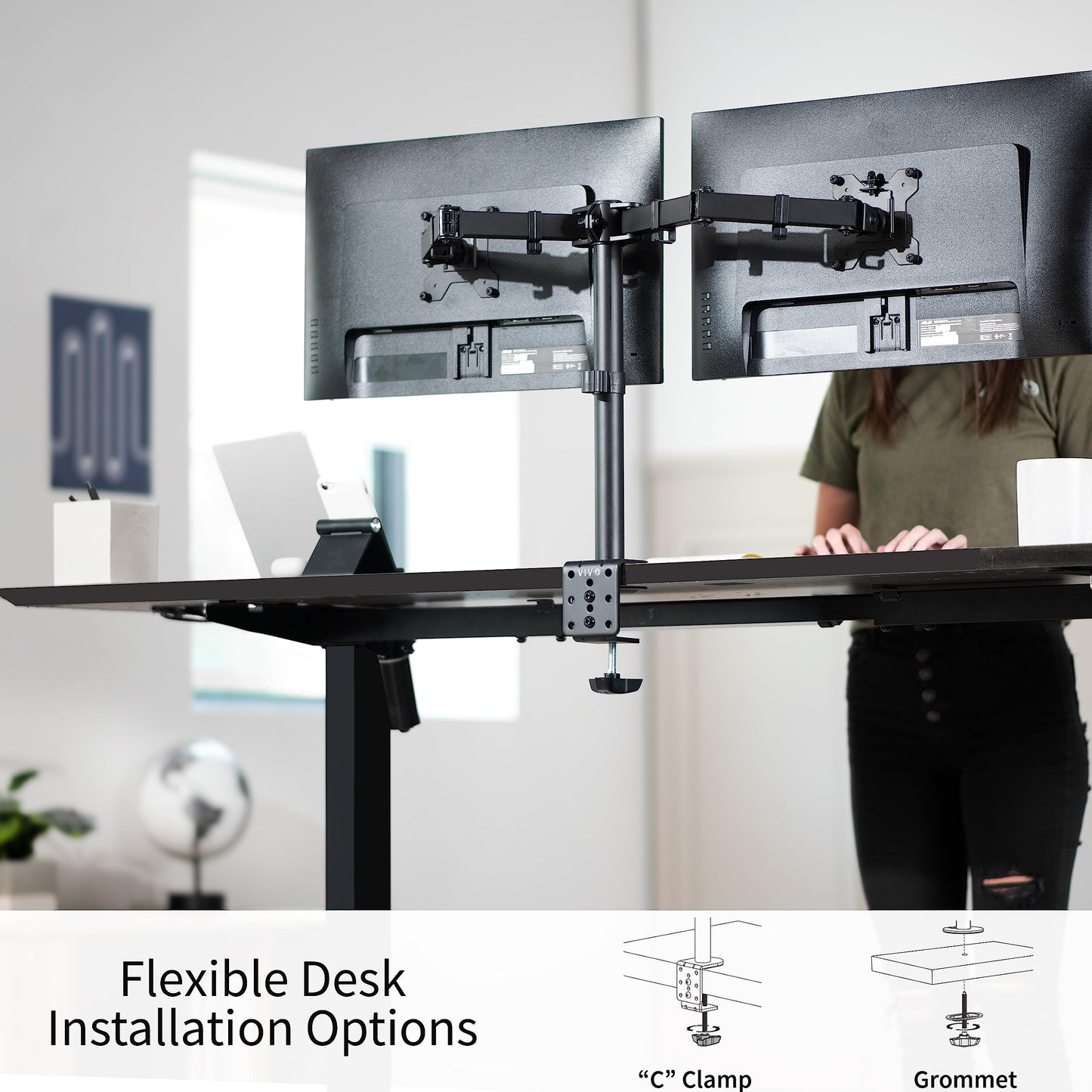Vivo Dual Monitor Desk Mount